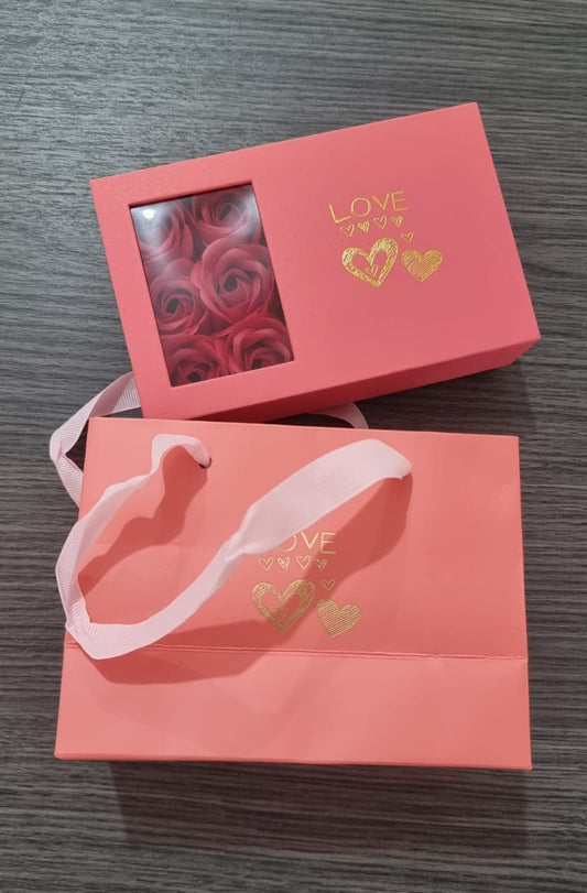 Caja de Lujo Flores Rosas Eternas